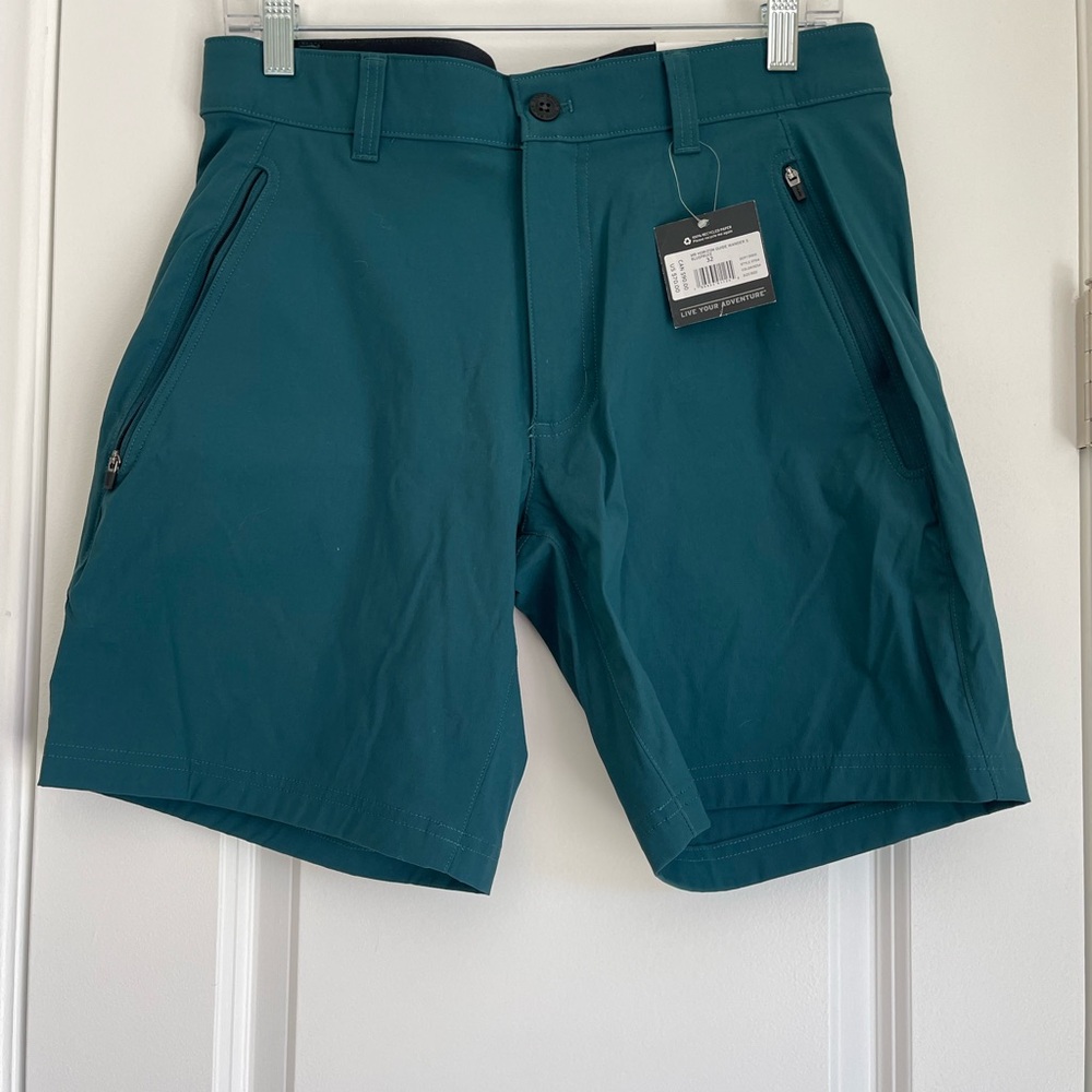 NWT Eddie Bauer Mr Horizon Guide Wander Short Classic Fit Blue Spruce Size 32